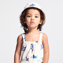 قبعة بوجهين للأولاد، اللون بيج.